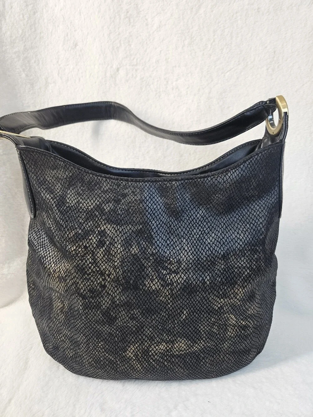 Y2K Style Python Embossed Hobo Bag